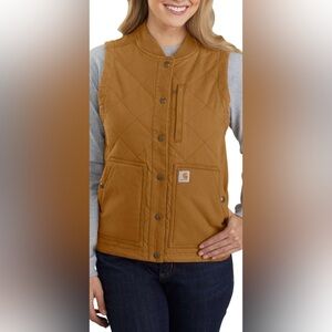 Carhartt Women's Rugged Flex Relaxed Fit Brown Quilted Vest size 8/10